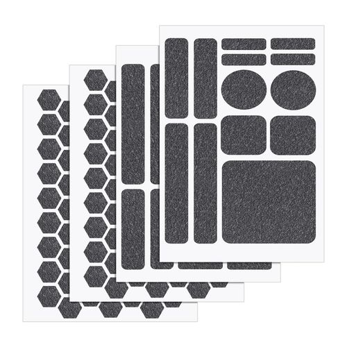 4pcs Grey Grip Stickers, Universal Anti-Slip Phone Grip Tape Mouse Grip Tape Cell Phone Sticker Pre-Cut Strips Decal Cell Phone Grip Decal Tape Stickers for Camera Cup Mouse