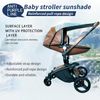 1 Light Gray Stroller Sun Canopy, 2 Gray Stroller Hooks, Adjustable Sun Canopy, Extra Wide Extended Sunshade Wing, Stroller Accessories