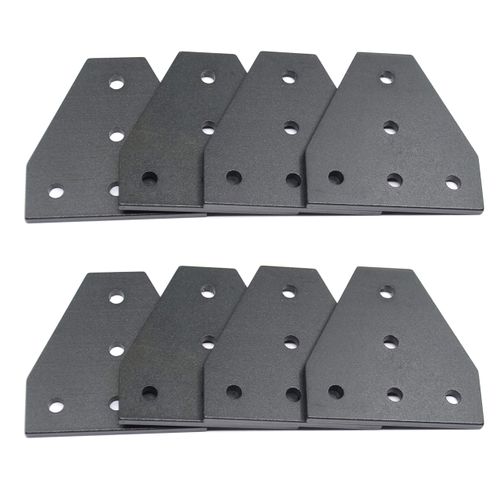 Befenybay 8PCS/Set Surface Anodic Oxidation Black T Shape Corner Bracket Plate 5-Hole Outside Joining Plate for 2020 Series Aluminum Profile 3D Printer Frame (Black T-8)