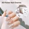Nail Parts Flower 3d 2 Case Set Flower Parts Bullion Gold Silver Rose Gold Metal Parts for DIY Nail Handmade Nail Art Jewelry Deco Parts Color (Flower + Pearl)