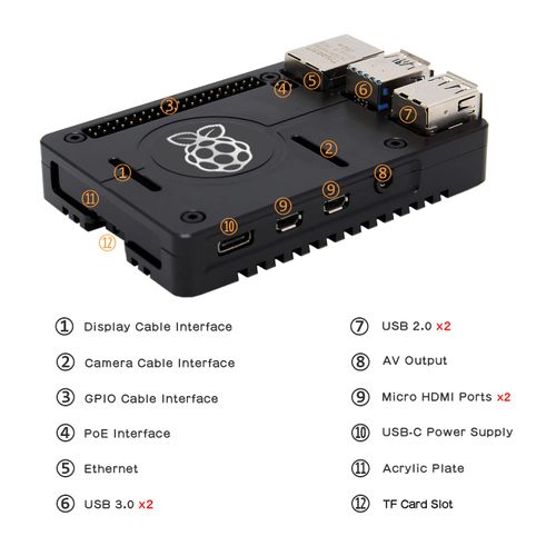 Geekworm N300 Heatsink Case for Raspberry Pi 4, CNC Ultra-Thin Aluminum Alloy Metal Passive Cooling Case Compatible with Raspberry Pi 4 Model B Only