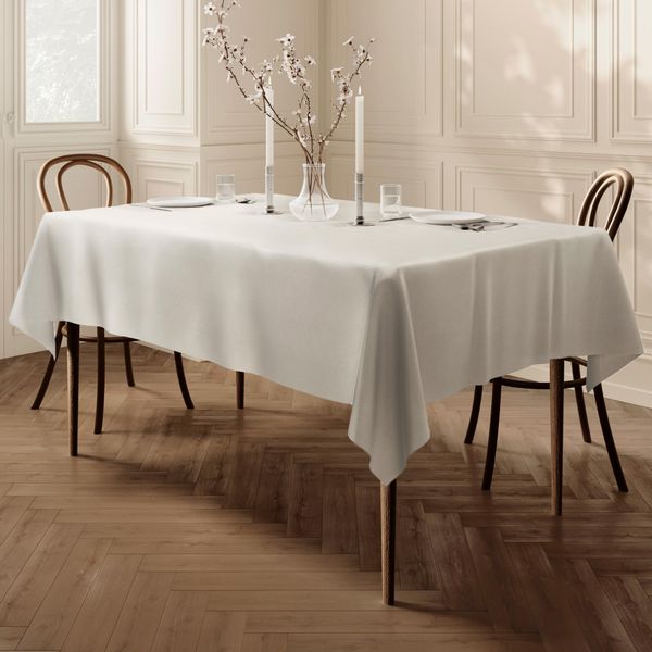 Home Direct Rectangular Rectangle Fabric Tablecloth Table Cloth Table Cover 100cm x 140cm 39"x55" Ivory