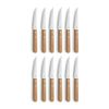 Amefa 7000 Series Pizza and Steak Knives with Wooden Handle Natural 12 Pack