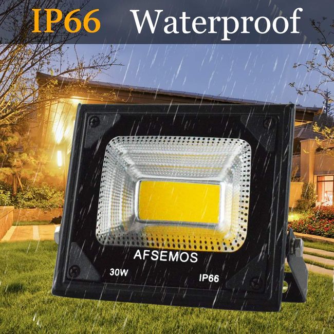AFSEMOS 30W Outdoor LED Low Voltage Warm White Floodlight, 12V DC Outdoor  LED Security Flood Light, IP66 Waterproof Super Bright Work Light for