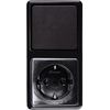 Kopp Surface-Mounted Program Standard, Black, Combination Vertical, consisting of Universal (Change Switch) and Socket, 16 A, 250 V, 108805000