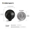 goldenwarm 20 Pack Matte Black Cabinet Knobs Kitchen Dresser Drawer Knobs Round Ball Hardware for Cabinets Single Hole