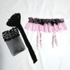 garter belt & stocking & thong (pink)