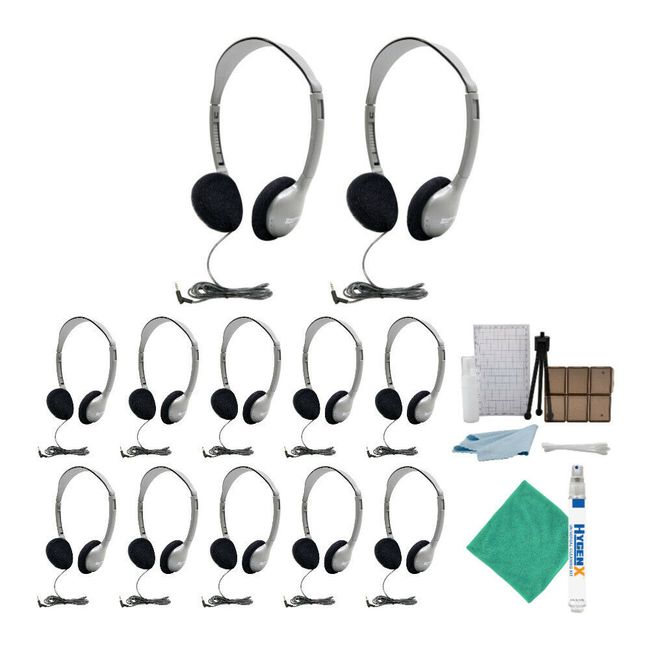 Hamilton HA2 Schoolmate Personal Mono/Stereo Headphone (12 pack) & Accessory Kit