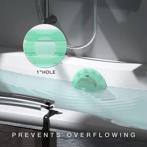 Tucana Bathtub Overflow Drain Cover, Adds Inches of Water for Leisure Bath, Strong Suction Cups Seal for Bathtub Stoppers, 6” Diameter Clear