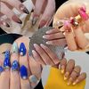 500pcs Nail Tips Stiletto Short for Acrylic, Clear Half Cover Shape Nail Tips French Transparent Nail Tip Press On False Artificial Nails Mold for Acrylic Nails 10 Sizes
