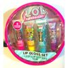 LOL Surprise 4 Flavored Lip Gloss Set Zippered Bag Raspberry Mango HB042