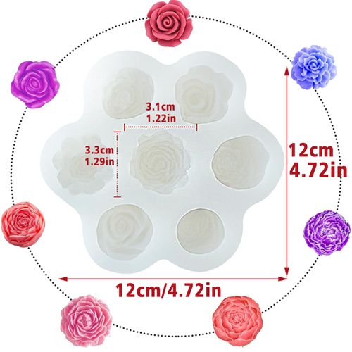 7 Sets Flower Candle molds,3D Valentin e's Day Mold for Candle Making for Candle Soap Making,Handmade Cake Dessert Decoration Chocolate Cupcake Candy Ice Mold,Resin Concrete Art Crafts Accessories
