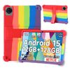 For BMAX I10 Plus Case Cover [KONXISA] Tablet 11.4 Inch Compatible Case, Silicone Material, Shock Resistant, Bracket Function, Angle Adjustment, Silicone Tablet Case (Rainbow)