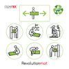 Cleartex Polypropylene Rectangular Foldable Chair Mat for Carpets - 46" x 57"