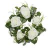 11" Artificial Creamy White Rose Floral Candle Ring
