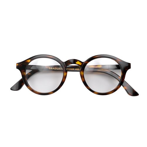 LONDON MOLE Eyewear | Graduate Reading Glasses | Round Glasses | Cool Readers | Designer Glasses | Mens/Womens Reading Glasses | Unisex | Spring Hinges | Tortoiseshell | magnification +1.5