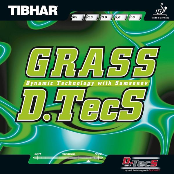 Tibhar GRASS D TECS TABLE TENNIS RUBBER (Red, 1.6 mm)
