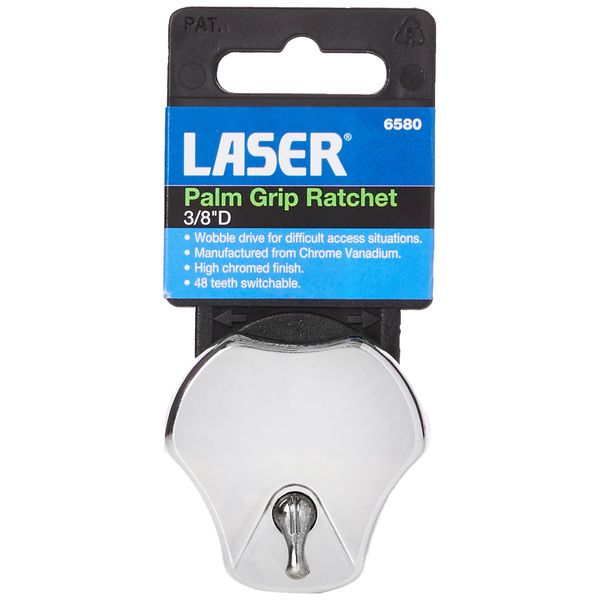 Laser 6580 Palm Grip Ratchet 3/8"D, Silver