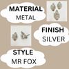 Silver Animal Metal Drawer Pulls Knobs Cupboard Bedroom Kitchen Upcycle (3. Mr. Fox)
