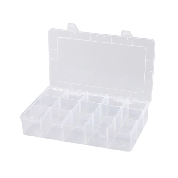 Facikono Tackle Box Organizer Washi Tape Organizer Embroidery Floss Organizer Snackle Box Ribbon Organizer Sewing Thread Storage Box Large 15 Grid Box with Dividers Craft Box Bead Organizer