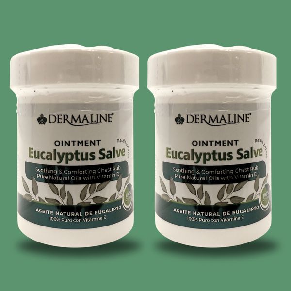 Dermaline Eucalyptus Salve with Vitamin E – Natural Chest Rub (2-Pack)