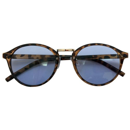 Face Trick Glasses IR-BOSTON-1 Sunglasses, Near Infrared Cut, Blue Ray Cut, UV Protection, High Performance Sabae Manufacturer's Lens Specifications, Boston Shaped Frame, Black Frame/Light Smoke Lens, brown demi/light blue