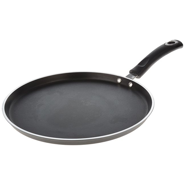 Pigeon Nonstick Handheld Crepe Pan - 27cm (10.5 inches) PFOA Free, Scratch Resistant Coating with 4mm Premium Thick Base Tawa - For pancakes, crepes, rotis, dosas, uttapams and more (Black)