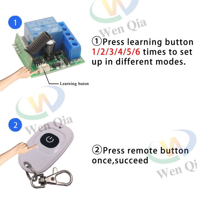 smart life smart light switch installation, 433Mhz working mode momentary,  Toggle, Latching 