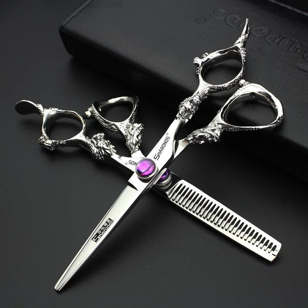 6" Professional Hairdressing Scissors Set, Hair Clipper/Household Stainless Steel Hair Clipper (6" Silver Set)