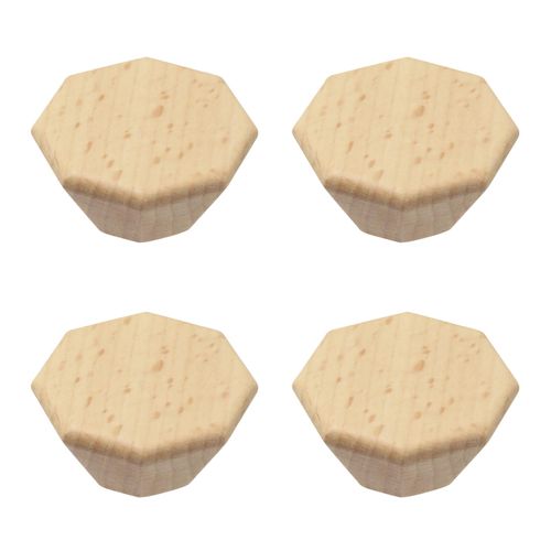 Oedema 4 Pcs Wooden Cabinet Knobs Dresser Drawer Knobs 1.57 Inch Pulls Handles with Screws Hardware Handles for Dresser Wardrobes Cupboard