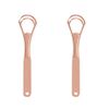 JOSALINAS 2PCS Tongue Cleaners Wide-head Double Blades Scrapers For Oral Care, Rose Gold Color