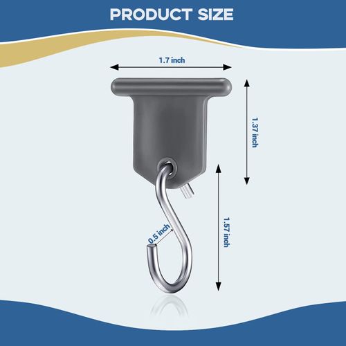 RVPNR 36Pcs RV Awning Light Holder Camper Awning Hook Light Accessory Plastic and Metal Light S Shaped Hook Gray Camper Light Support Hanger for Camping Tent Indoor Outdoor Decor (36 Pieces)