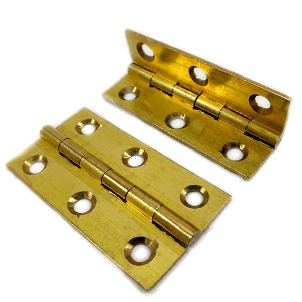 2X Solid Brass Butt Hinges, 50mm/2" Cabinet Cupboard Door Hinge