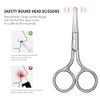 Small Scissors, Eyebrow Scissors, Nose Hair Scissors Round Tip Design, Will Not Hurt the Nasal Cavity. Professional Grooming Scissors for Hair, Eyelashes, Nose, Eyebrow Trimming, Mustache. -AsonTao