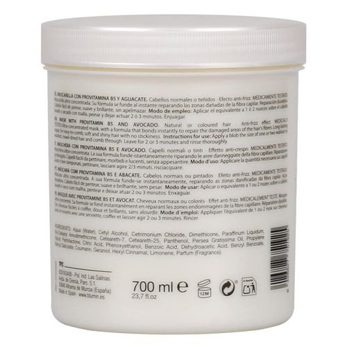 Blumin Anti-frizzy effect hair mask for avocado and provitamin B5 for normal or coloured hair, 700 ml