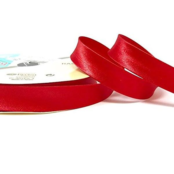 Red Byetsa Satin Fold 18mm Bias Binding on a 25m Roll