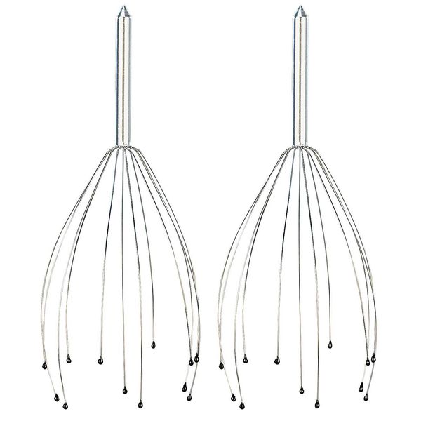 PEARL Kopfspinne: 2er Pack Kopf-Massage-Spinne Kopfmassagegerät mit Metall-Griff (Massagespinne Kopf, Kopfspinne Massage, Massagesessel)