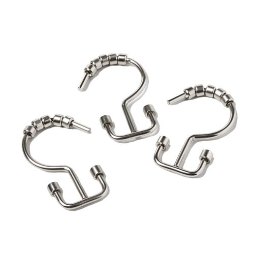 SKL Home by Saturday Knight Ltd. Double Hang Shower Curtain Hooks, Chrome