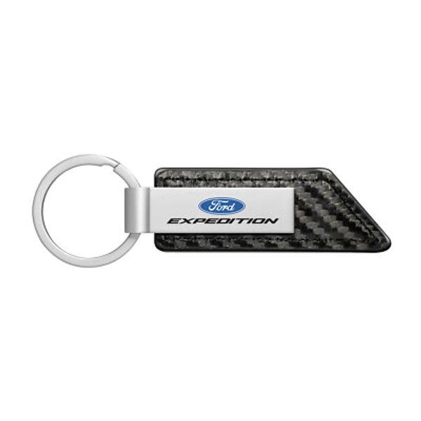 Ford Expedition Carbon Fiber Texture Black Leather Strap Key Chain
