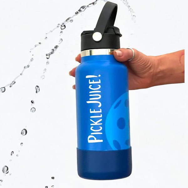 Maui Pickleball Co.™ Pickleball Water Bottle 32oz Insulated Stainless Steel Bottle, Funny Pickleball Gift, PickleBall Accessories Sip/Straw Lid, Unique Pickleball Team Bottle