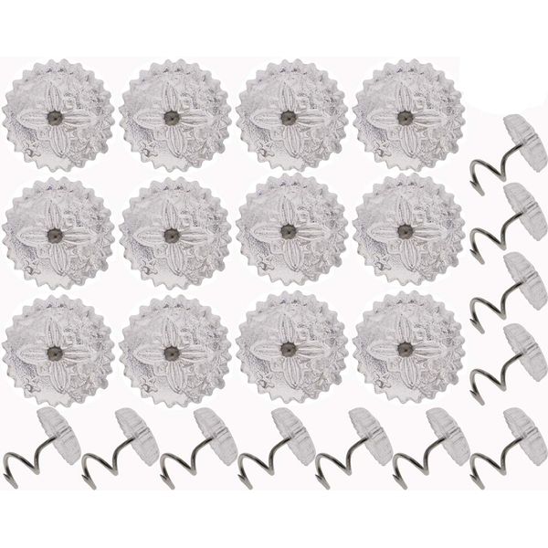 Mini Skater 50 pcs Clear Heads Screw Nail Twist Pins Headliners Upholstery for Slipcovers Chair Couch Furniture Car Slip Covers Bedskirt Fixed Blankets Sofa Sets 0.6 inch (50 pcs)