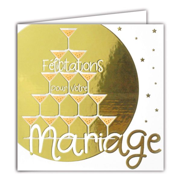 Gold Square Congratulations Card for Your Wedding