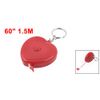 Sourcingmap 1.5M Heart Shaped Plastic Shell Keychain Measuring Tape Ruler Red
