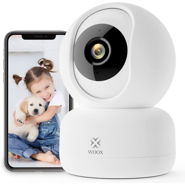 WOOX Smart Security Camera, WiFi Indoor Camera, 1080P HD Home Security Camera, 360°CCTV Camera, IR Night Vision, 2-Way Audio, Pet Camera, Baby Monitor Camera, Works with Alexa & Google Home