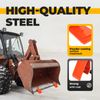 2PCS Tractor Bucket Ski Edge Tamer Skid Protector Snow Leaf Removal Orange