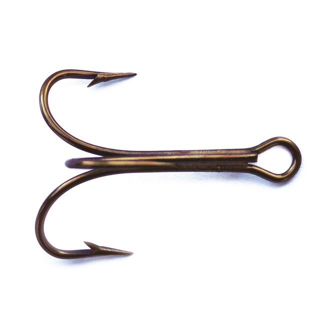 Mustad 3551 Classic Treble Standard Strength Fishing Hooks | Tackle for Fishing Equipment | Comes in Bronz, Nickle, Gold, Blonde Red, [Size 5/0, Pack of 25], Bronze