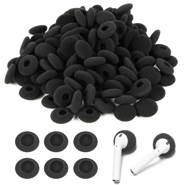 100Pcs Earphone Sponge Mesh Cushion Pads,Replacement Foam Earbud Earpad,Ear Earbuds Headset Sponge Covers,Foam Earbud Earpad Replacement Sponge Covers For Earphones & Headphones (Single hole black)