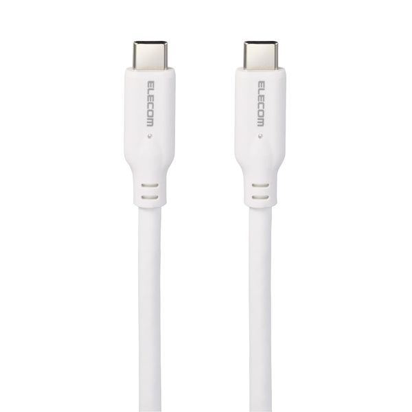 Elecom MPA-CC1G10WH USB Type-C & Type-C Cable, USB PD Compatible, 100W, 3.3 ft (1 m), White