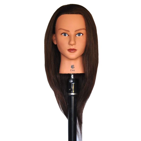 HairZtar Human Hair 18-20" Mannequin Head Hairdresser Training Head Manikin Cosmetology Doll Head (CORA)