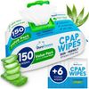 CPAP Mask Wipes - 150 Count Jumbo Pack + 6 Travel Sheets -  Extra Large, Extr...